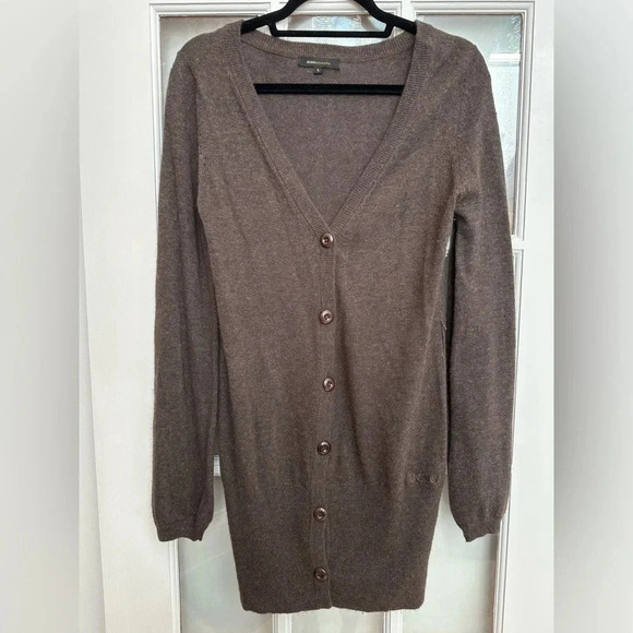BCBGMAXAZRIA Brown Soft Angora Wool Blend Button Down Cardigan Size L Large - Picture 12 of 12